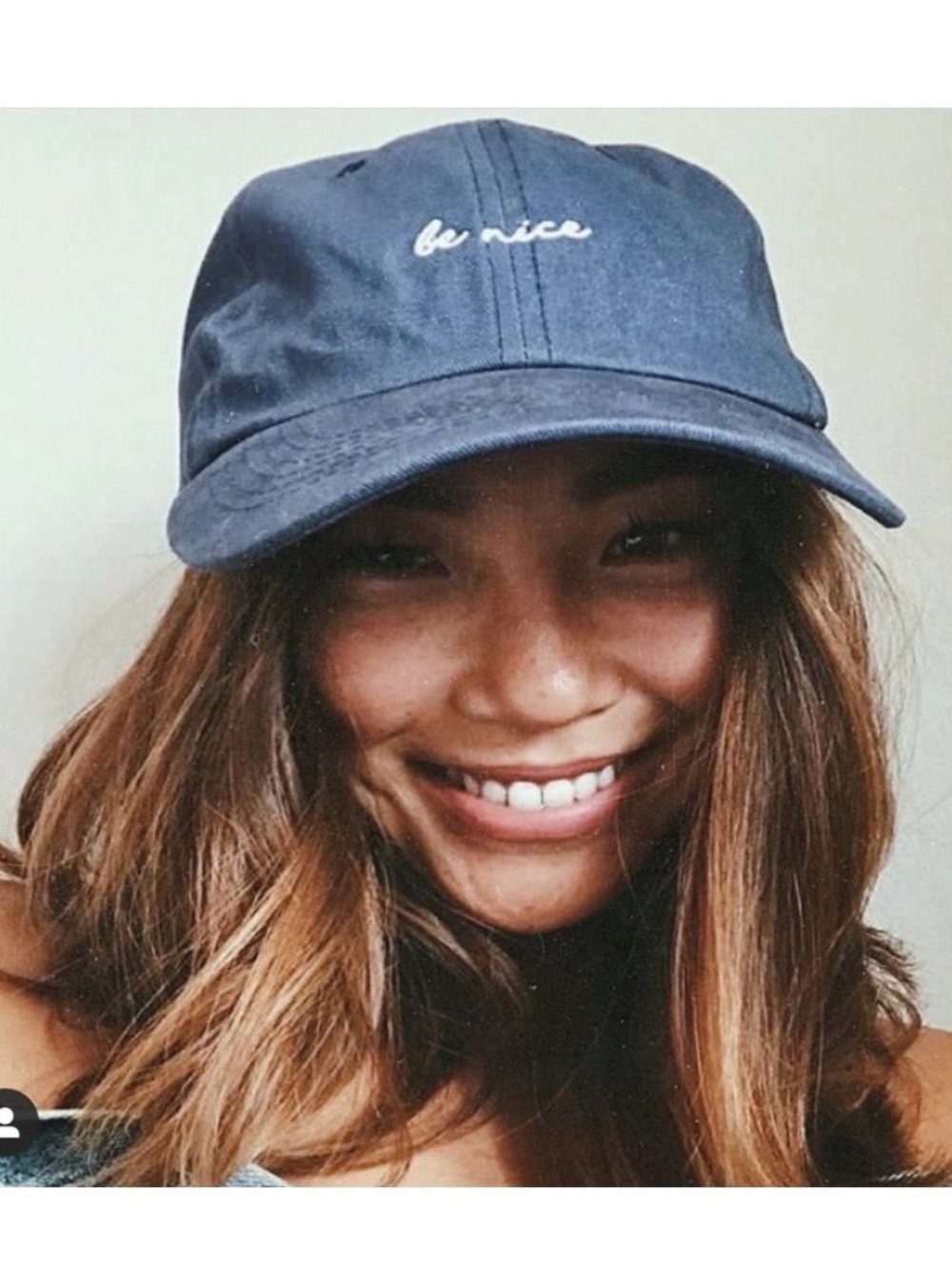 💙 New Be Nice Embroidered Baseball Cap in Lovely Blue
